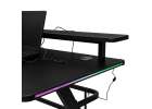 Biurko gamingowe z nadstawką LED RGB uchwyty komputerowe dla gracza 120x60cm 10