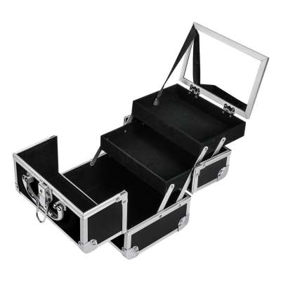 Black cosmetic organizer with mirror