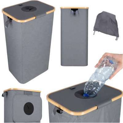 Bottle return bin with a removable bag for waste sorting and recycling