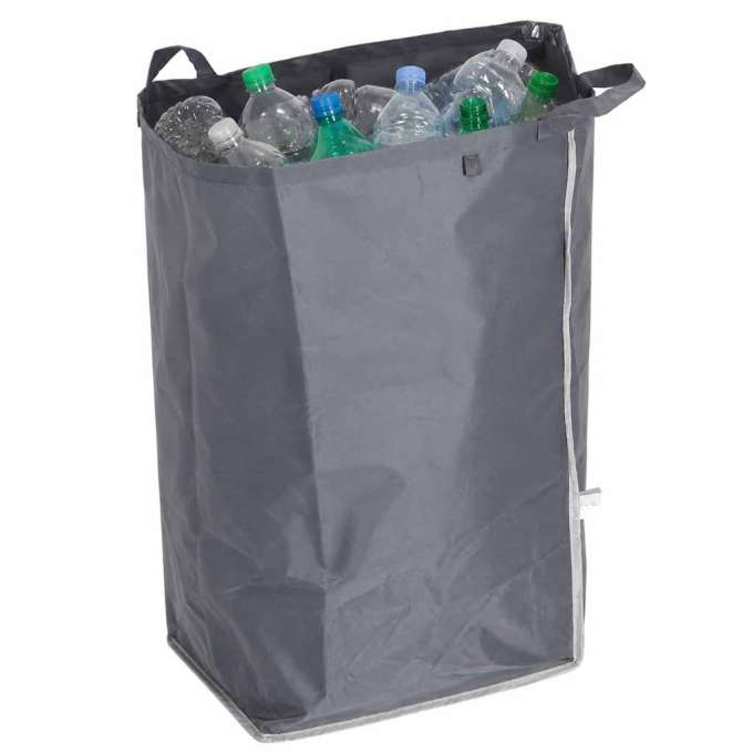 Bottle return bin with a removable bag for waste sorting and recycling