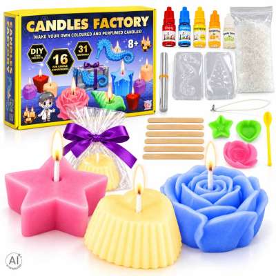 Candle-making kit candles accessories molds dyes and fragrance oils