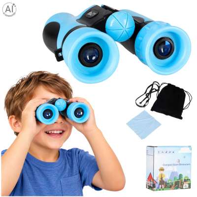 Children's Binoculars for Bird Watching 8x21mm HD Blue Case
