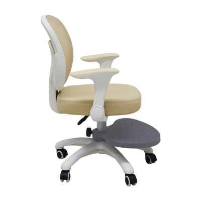 Children's desk chair adjustable swivel chair with footrest beige