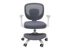 Children's desk chair adjustable swivel chair with footrest grey 1
