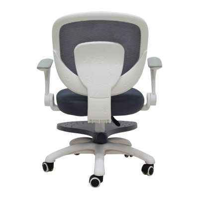 Children's desk chair adjustable swivel chair with footrest grey