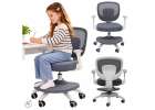 Children's desk chair adjustable swivel chair with footrest grey 1