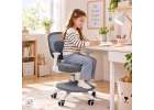 Children's desk chair adjustable swivel chair with footrest grey 8