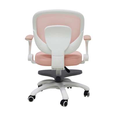 Children's desk chair adjustable swivel chair with footrest pink