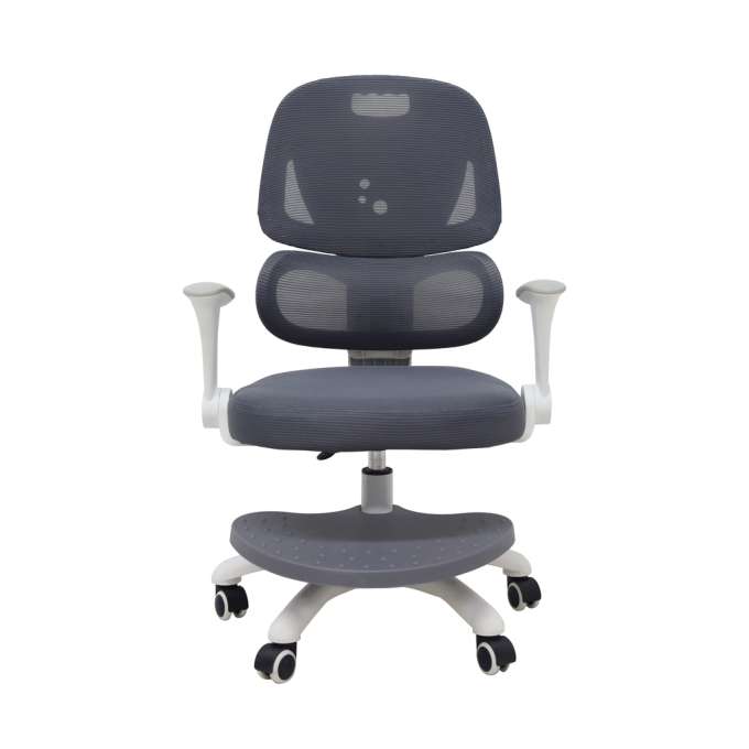 Children's desk chair ergonomic swivel adjustable grey