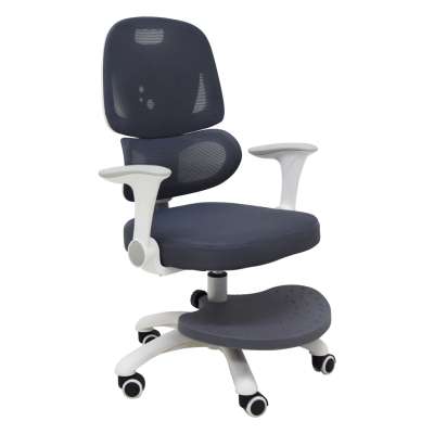 Children's desk chair ergonomic swivel adjustable grey