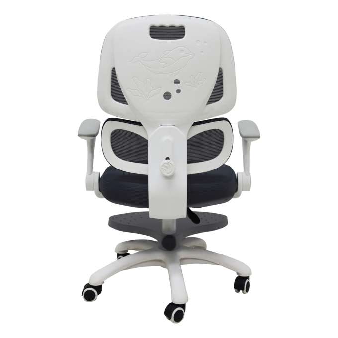 Children's desk chair ergonomic swivel adjustable grey