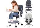 Children's desk chair ergonomic swivel adjustable grey 1