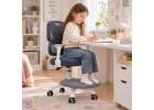 Children's desk chair ergonomic swivel adjustable grey 9