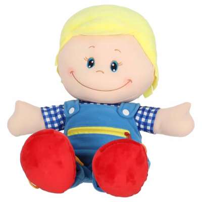 Doll plush cuddle toy educational dressing-learning boy