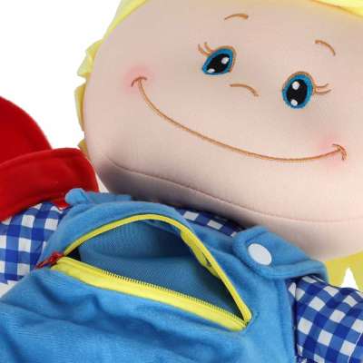 Doll plush cuddle toy educational dressing-learning boy