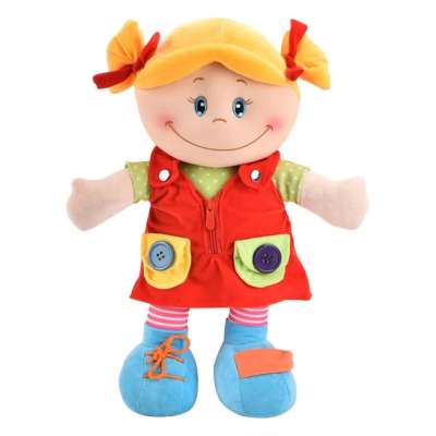 Doll plush cuddle toy educational dressing-learning girl