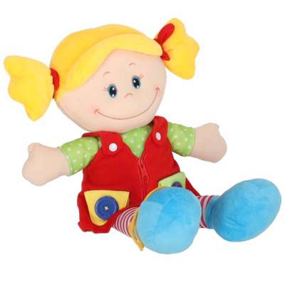 Doll plush cuddle toy educational dressing-learning girl