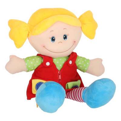 Doll plush cuddle toy educational dressing-learning girl