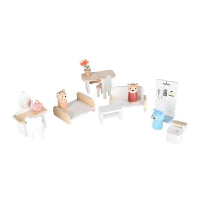 Domek dla lalek drewniany LULILO mebelki figurki 56cm miętowy