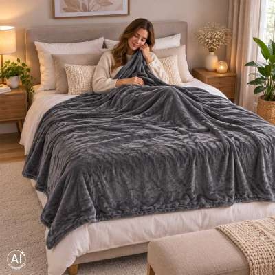 Electric heated blanket 180x210cm 150W 10 levels timer heating mat