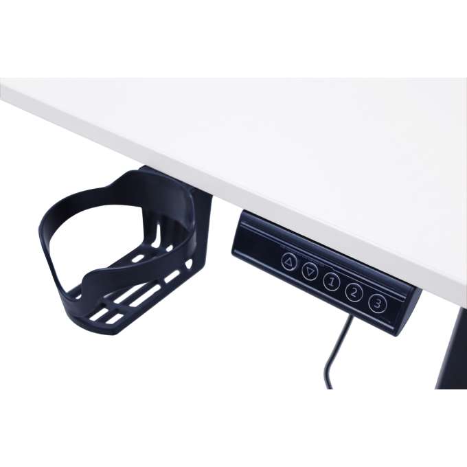 Electric height-adjustable desk with memory function and control panel 120x60 cm white