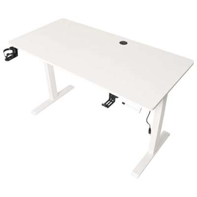 Electric height-adjustable desk with memory function and control panel 120x60 cm white