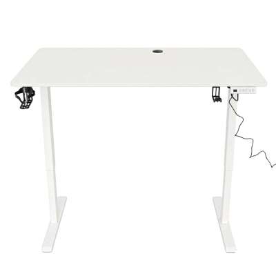 Electric height-adjustable desk with memory function and control panel 120x60 cm white