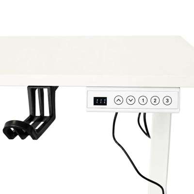Electric height-adjustable desk with memory function and control panel 120x60 cm white