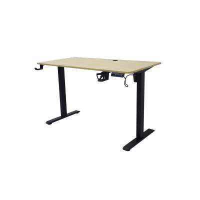 Electric height-adjustable desk with memory function and control panel 120x60 cm wood