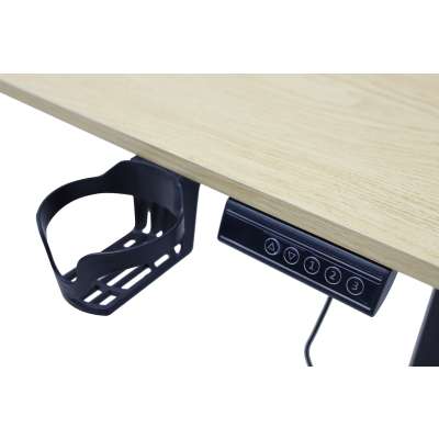 Electric height-adjustable desk with memory function and control panel 120x60 cm wood