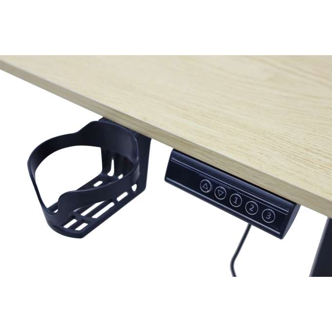 Electric height-adjustable desk with memory function and control panel 120x60 cm wood