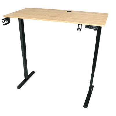 Electric height-adjustable desk with memory function and control panel 120x60 cm wood