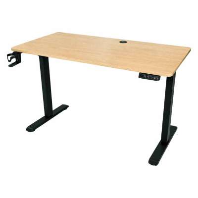 Electric height-adjustable desk with memory function and control panel 120x60 cm wood