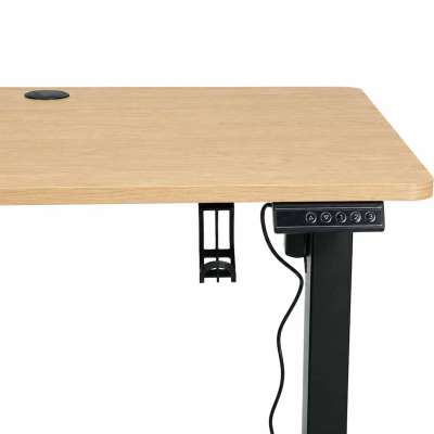 Electric height-adjustable desk with memory function and control panel 120x60 cm wood