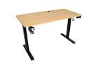Electric height-adjustable desk with memory function and control panel 120x60 cm wood 10