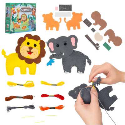 Embroidery sewing kit animal patterns set of 6