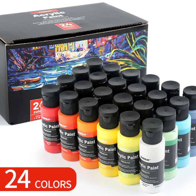 Farby akrylowe do malowania tkanin ubrań odzieży zestaw 24 kolory 60ml