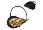 Firewood rack metal basket with handle for the fireplace 1