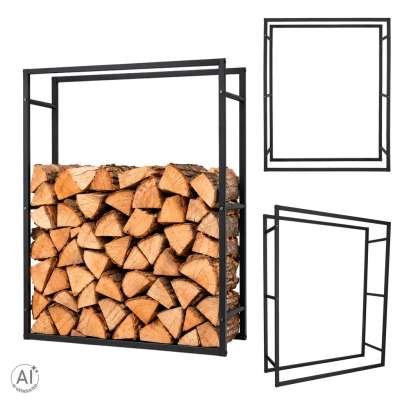 Firewood rack metal shelf for the fireplace