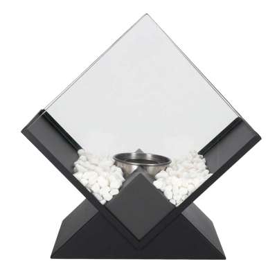 Freestanding smokeless tabletop bioethanol fireplace diamond design