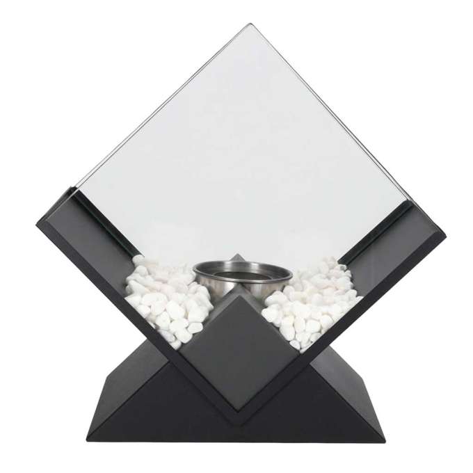 Freestanding smokeless tabletop bioethanol fireplace diamond design