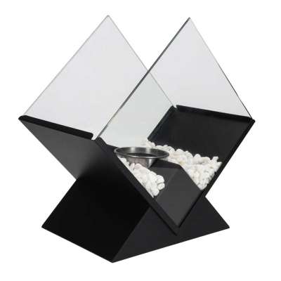Freestanding smokeless tabletop bioethanol fireplace diamond design