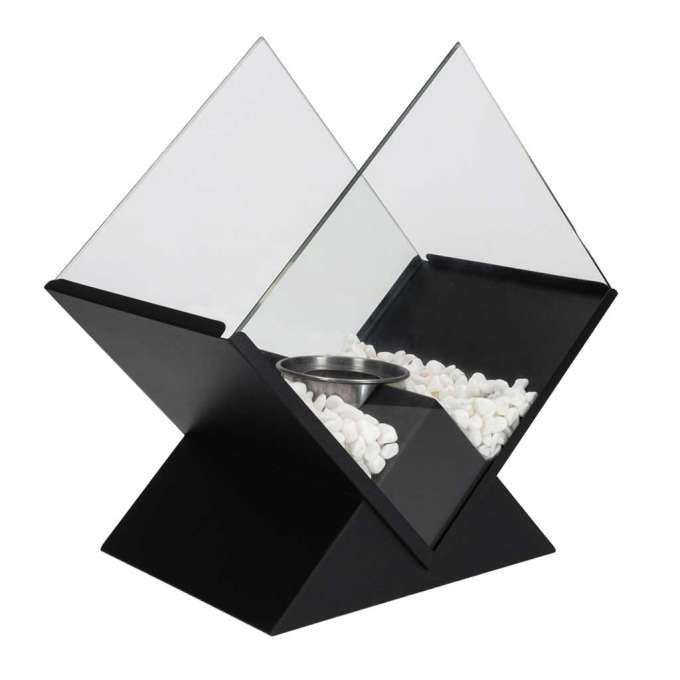 Freestanding smokeless tabletop bioethanol fireplace diamond design