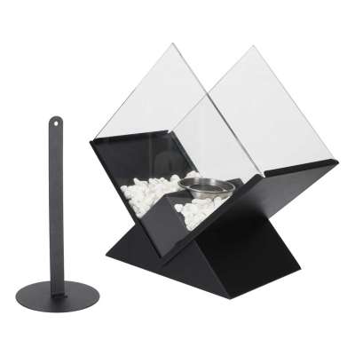 Freestanding smokeless tabletop bioethanol fireplace diamond design
