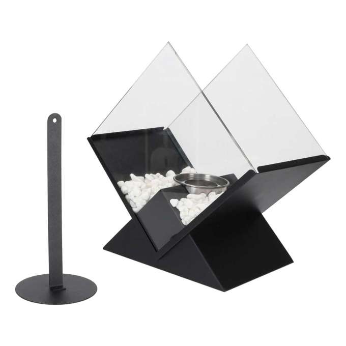 Freestanding smokeless tabletop bioethanol fireplace diamond design