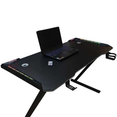 Gaming Desk with RGB LED Lighting and Computer Mounts for Gamers 120x60cm