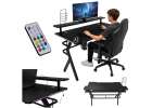 Gaming desk with RGB LED extension and computer mounts for gamers 120x60 cm 1