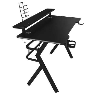 Gaming desk with RGB LED extension and computer mounts for gamers 120x60 cm