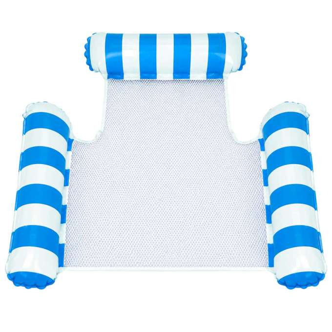 Inflatable water hammock chair swimming lounger blue mesh