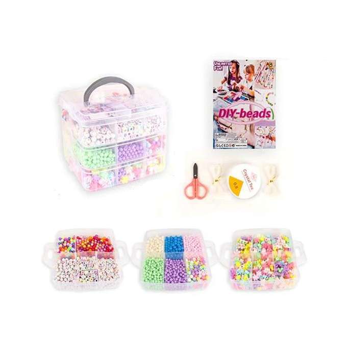 Beads for making bracelets necklaces and jewelry set in a trunk
